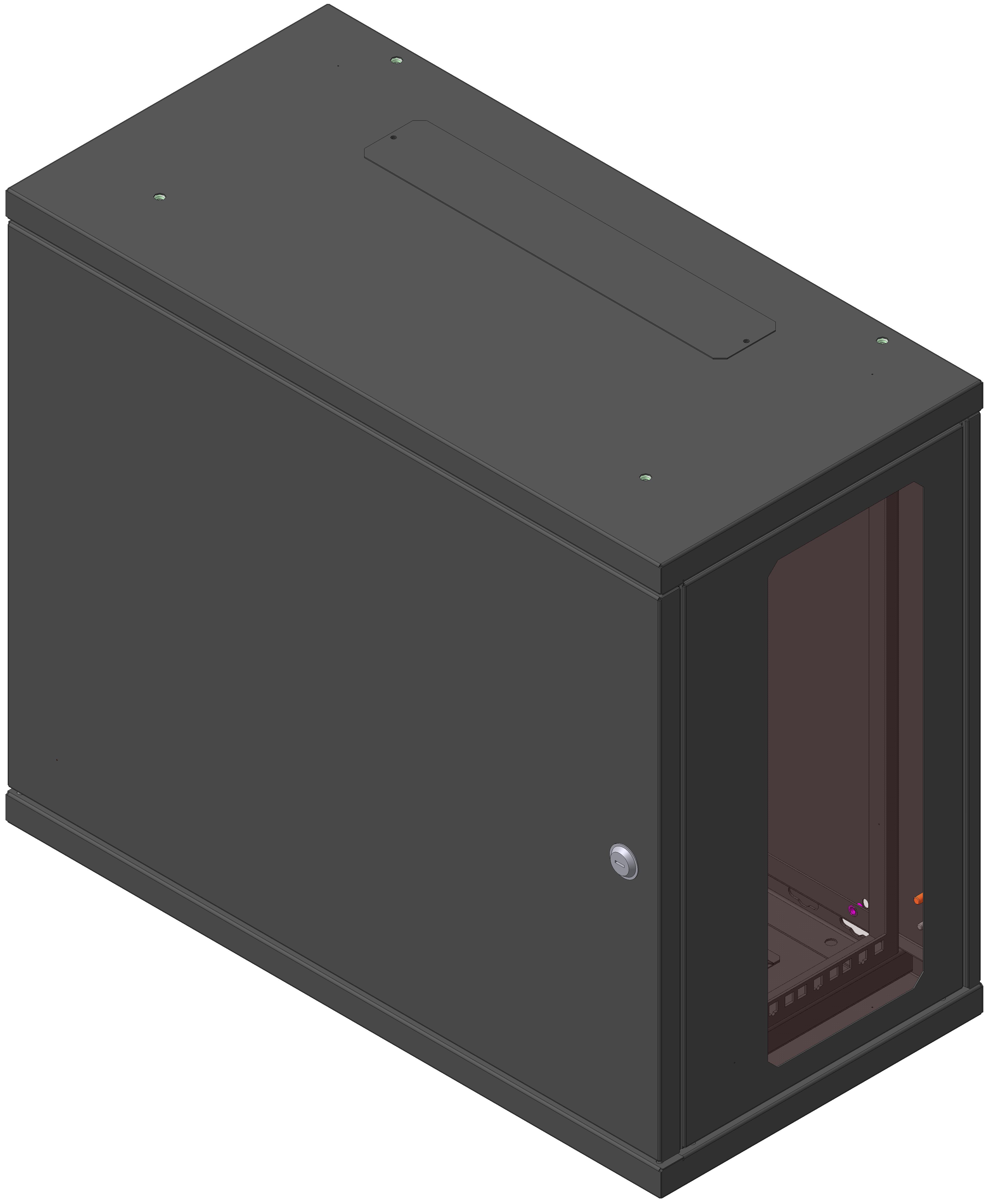АМЕ Т-MIDI-(RAL 9005)-С Шкаф MIDI 9U-передняя дверь, со стеклянной боковой дверью 4U, (ШхВхГ) 650х545х320, цвет черный