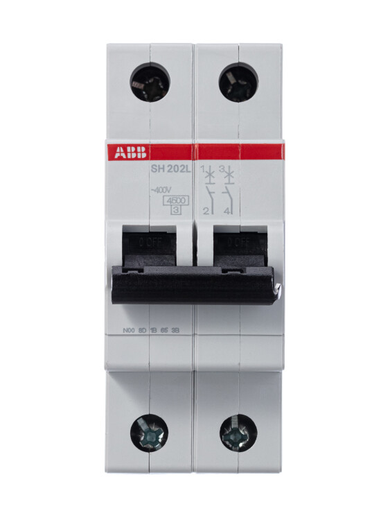 Выключатель автоматический двухполюсный SH202L 63А B 4,5кА (SH202L B63) | 2CDS242001R0635 | ABB