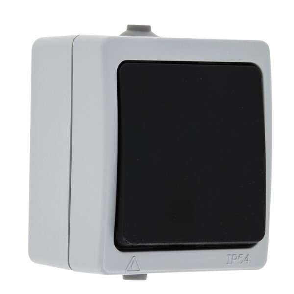 Венеция Выключатель кнопочный 10А IP54 серый EKF | EVV10-045-30-54 | EKF