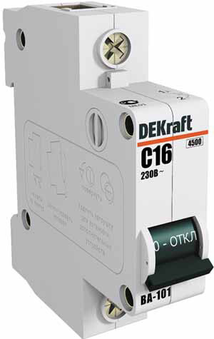Выключатель автоматический трехполюсный ВА-101 3А B 4,5кА | 11027DEK | DEKraft