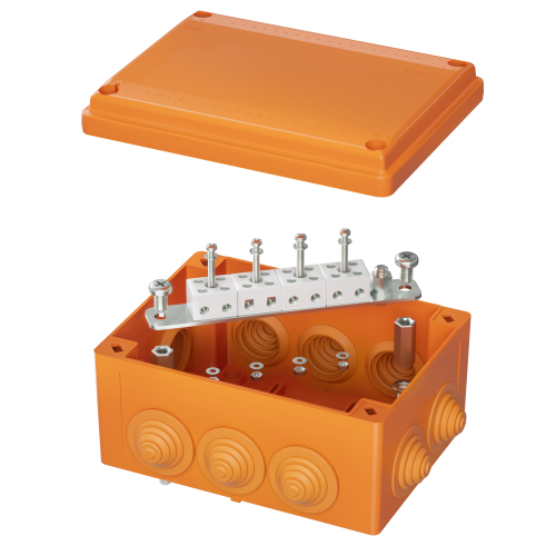 Коробка пластиковая FS с кабельными вводами иклеммниками,IP55,150х110х70мм, 8р, 450V,6A,4мм.кв